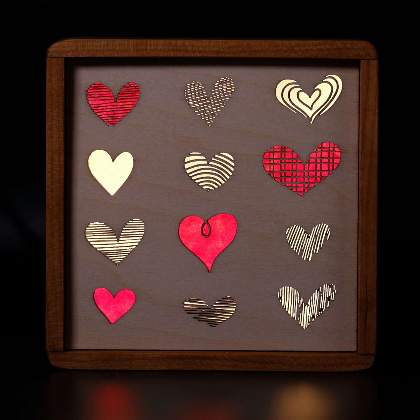 Veilleuse de table : Coeurs 1